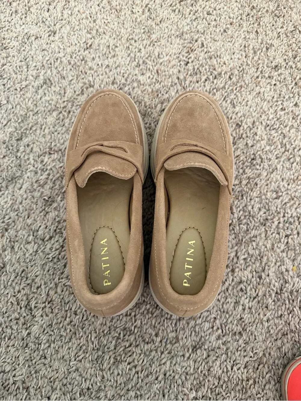 Patina Women's Suede Loafers in Tan - Picture 1 of 3